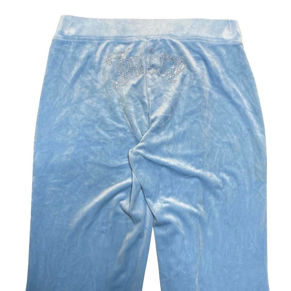 Women's Juicy Couture velour baby blue pants - Picture 4 of 8